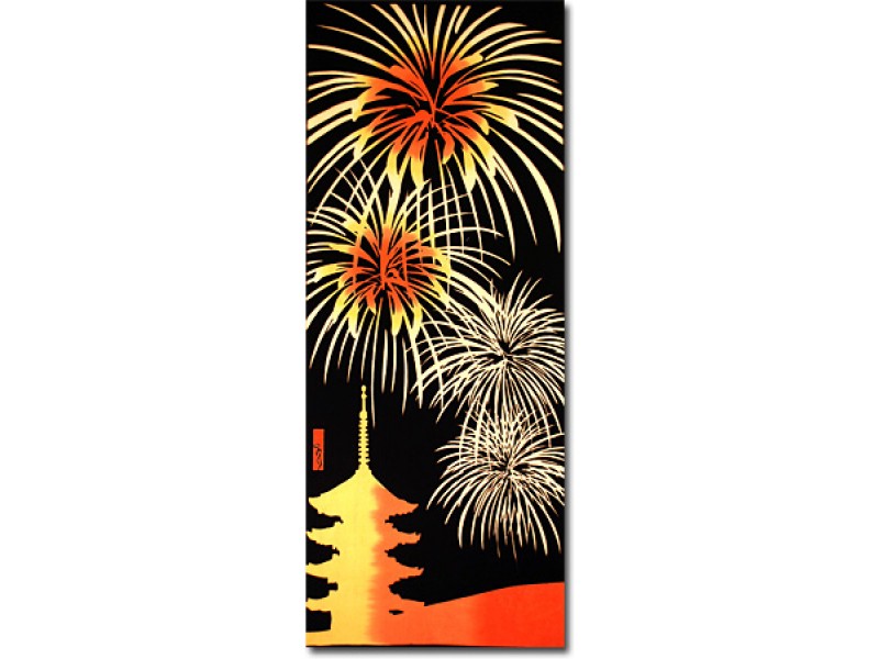 "Black Hanabi" Tenugui